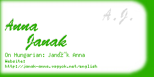 anna janak business card